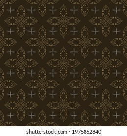 Abstract background pattern with simple decorative ornament in vintage style, wallpaper. Seamless pattern, texture. Vector art