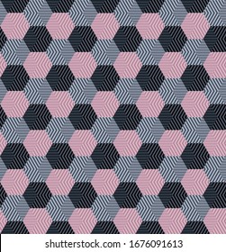 abstract background pattern of striped diamonds pink black gray