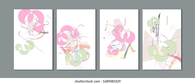 Abstract background pattern vector. Geometric template with brush stroke elements