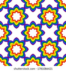 Abstract background patterns of colors of the LGBT flag, seamless pattern, texture for design, vector illustration