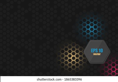 Resumen de fondo o fondo de escritorio de pc. Ilustración vectorial con estructura hexagonal y retroiluminación.
