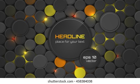 Abstract background or pc desktop wallpaper. Vector illustration with circle pattern and backlighting.