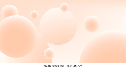 Abstract background with peach fuzz metaball shapes. Morphing organic blobs. Vector 3d illustration. Abstract 3d background. Liquid shapes. Banner or sign design