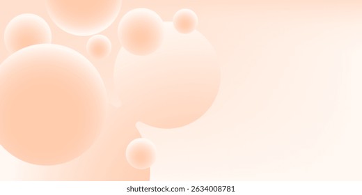 Abstract background with peach fuzz metaball shapes. Morphing organic blobs. Vector 3d illustration. Abstract 3d background.