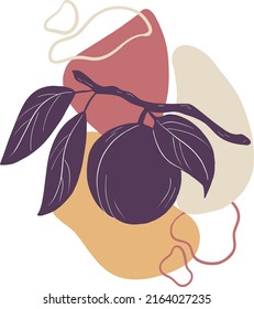 Fondo abstracto con contorno de melocotón. Ilustración del vector