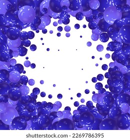 Abstract background of pearls. Vector holiday background. Blue sphere.