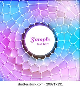 Abstract background, pearly mosaic tiles, circle vector frame template, eps10