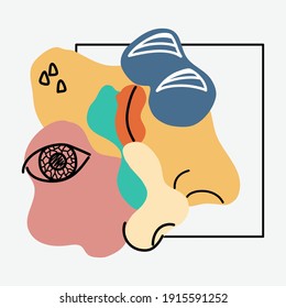 Abstract background. The personality goes beyond the framework of reality.