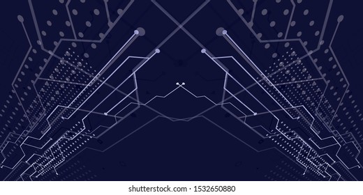 Abstract background with perspective blue color