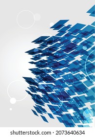 Abstract background with perspective blue shiny cubes. Presentation concept vector format. 