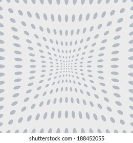 Abstract background with perspective spotted pattern in white and grey colors
