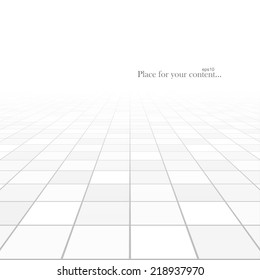 Abstract background. Perspective tiled floor. Vector illustration