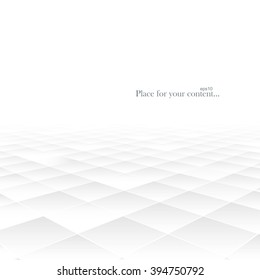 Abstract background with perspective. White geometric shapes. Vector illustration eps10.