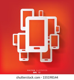 abstract background with phone web icon