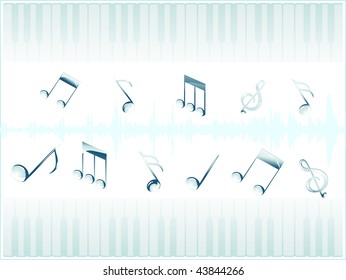 abstract background with piano, music notes