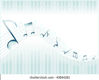 abstract background with piano and music notes