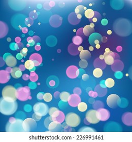 Abstract background, pied magic lights. Vector illustration. 