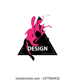 abstract background, with pink and black inside the triangle. elegant, unique, modern, background.