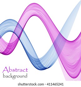 Abstract background with pink and blue wave