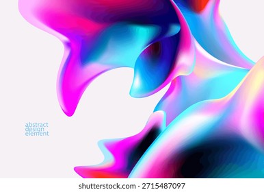 Fondo Abstractas de Formas onduladas de color rosa y azul. Fondo de pantalla transparente fluido.