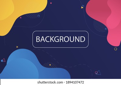 Abstract background with Pink, blue and yellow colour. Geometric Fluid style with dynamic element shape. Vector from illustrator program. EPS10 Vector Illustrator.