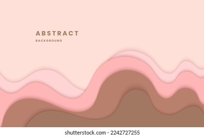 Abstract background. pink and brown gradient background dynamic wavy light and shadow. liquid dynamic shapes abstract composition. modern elegant design background. illustration vector 10 eps.