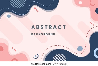 Color de fondo abstracto rosado. y el patrón de elementos geométricos memphis estilo retro. Diseño con forma líquida de color rosa y azul gradiente. Vector de ilustración 10 eps.
