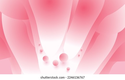 Abstract background with pink color  wave spheres. vector illustration