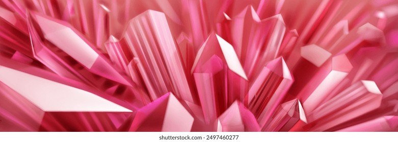 Fondo Abstractas en colores rosas con Grandes cristales con reflejos en las facetas y refracción de la luz