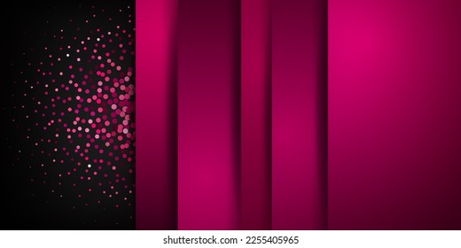 Abstract background in pink colors with several overlapping surfaces with shadows and a lot of small sparkles