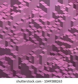 Abstract background with pink cube decoration. Vector illustration