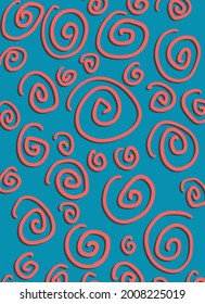 Abstract background with pink curly lines pattern