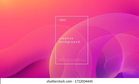 Abstract background pink design. Fluid flow gradient with geometric lines and light effect. Motion minimal concept. Vector illustration.