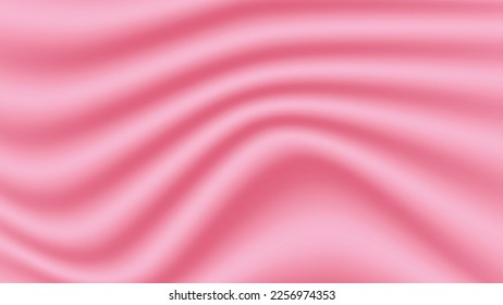 Abstract background of pink fabric texture. Wallpaper luxury by soft curve of canvas and wave. Illustration background of pink cloth.
