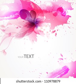 abstract background with pink flower  pink  blots