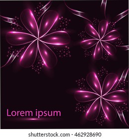 Abstract background with pink flowers
