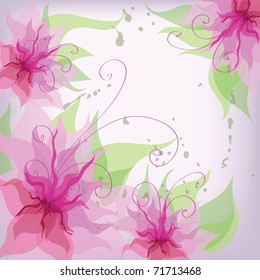 abstract background with pink flowers