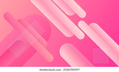 ABSTRACT BACKGROUND PINK GRADIENT SMOOTH LIQUID COLORFUL DESIGN WITH GEOMETRIC SHAPES VECTOR TEMPLATE GOOD FOR MODERN WEBSITE, WALLPAPER, COVER DESIGN 