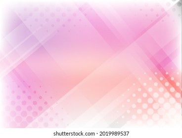 Abstract background pink and gray geometric shapes overlapping with halftone effect. Modern concept. Vector illustration