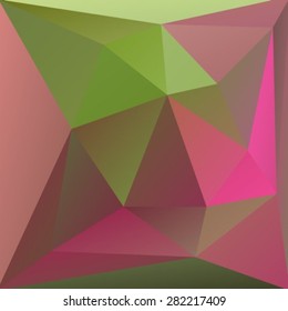 Abstract background with pink and green triangles.