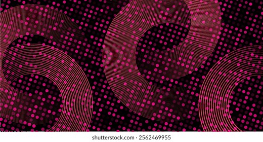 abstract background with pink halftone effect with circle with light effect