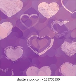 Abstract background with pink hearts