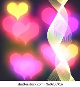 Abstract Background with pink hearts Vector