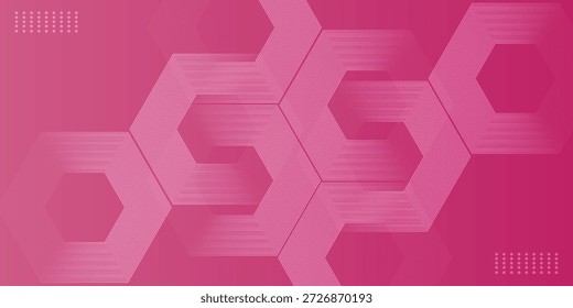Abstractas fondo rosa. Patrón de líneas de semitono hexagonal. Diseño geométrico hexagonal. Concepto futurista de la tecnología moderna. Traje para el cartel, Anuncio, folleto, cubierta, Sitio web