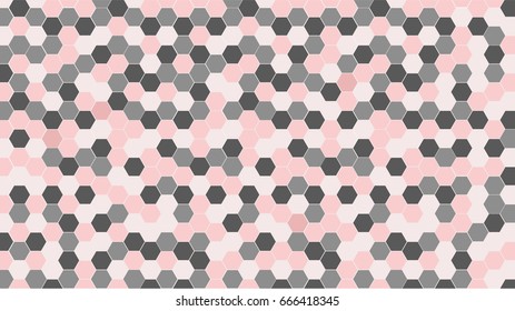 Abstract background of pink hexagons, vector image.