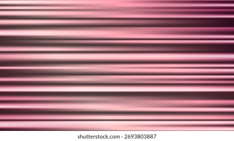 Abstract background with pink horizontal rays. Laser beam and light flare effects on dark backdrop. Fast motion glow with neon style lines. Vector illustration