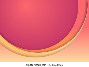 Abstract background pink layer circles curve paper cut style template. You can use for banner web, poster, wallpaper, cover design, leaflet, etc. Vector illustration