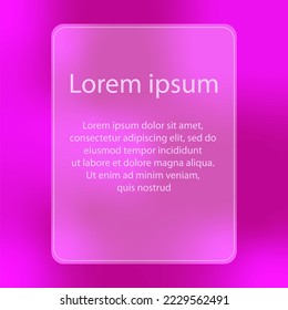 Abstract background with pink and magenta gradient with border and space for text. Vector illustration, banner design, postcard, poster, post.