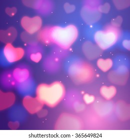Abstract background, pink magic lights. Vector illustration. 