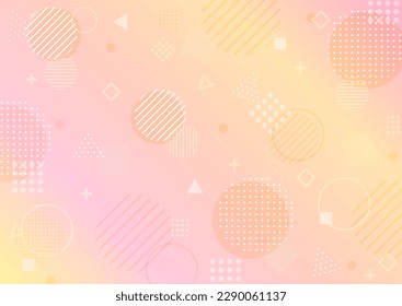 Abstract background  with pink orange gradient and various shapes